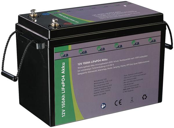 2er-Set LiFePO4-Akkus 12,8 V 150Ah, 1920Wh, BMS, für Solaranlagen uvm.