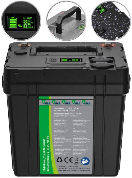 Solar power set: LiFePO4 battery with 100 W solar panel, 768 Wh, 12 V DC, PD