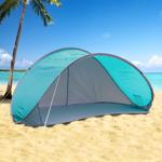 Pop-up beach shell, gray-turquoise : quick to set up for beach & garden, UV p...