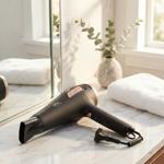 Komfortabler Haarföhn mit Kabeleinzug, 2000 Watt, elegantes schwarz, Haartroc...