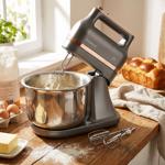 Premium Turbo-Handrührgerät mit 3,5L Edelstahl-Rührschüssel: 400 Watt, Kraftv...