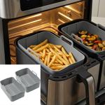 set of 2 high-quality silicone molds for dual hot air fryer, grey, 20 x 12.7 ...