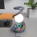 Floating RGB table lamp with phone charging port: Fascinating levitation & wi...
