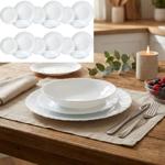 Élégant service de vaisselle 18 pièces en verre, blanc, ...