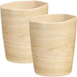 set of 2 break-proof melamine mugs in wood-effect design, 9 x 11 cm: A durabl...