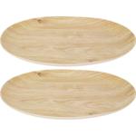 Lot de 2 assiettes mélamine - design bois Ø 26 cm - incassables, robustes, lé...
