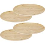 Lot de 4 Assiettes en Mélamine - Design Bois Élégant - Incassables Robustes, ...