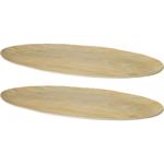 Lot 2 Plats de Service Ovales en Mélamine - Design Imitation Bois, Incassable...