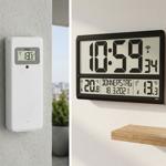 Orologio digitale XL radiocontrollato: con temperatura esterna/interna e ampi...