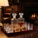 Ensemble whisky complet en cristal : 2 carafes (900ml) & 8 verres (350ml) – É...