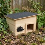 Premium wooden hedgehog house kit with secure labyrinth entrance and removabl...