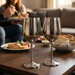 Set 2 Verres à Vin Métal Argenté - Incassable & Élégant pour Amateurs de Vin ...