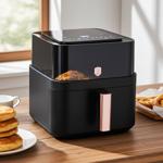 Heissluftfritteuse mit Sichtfenster & 11 Kochprogramme-Air Fryer, 7,2L, schwa...