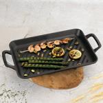 Piastra rettangolare in ghisa di alta qualità (33x22 cm) con manici: Per grig...