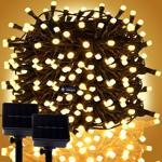 set of 2 solar fairy lights 100 warm white LEDs, 12.5m: Create a magical ambi...