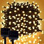 2er-Set Solar Lichterkette 100 warm-weisse LEDs, 12,5m: Schaffen Sie magische...