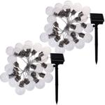 set of 2 solar LED fairy lights with 20 LEDs, light bulb shape, 2.85 meters, ...