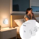 2er-Set Steckdosen Nachtlicht Weiss dimmbar: Intelligente Nachtlampe mit PIR ...