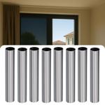 set di 8 pellicole per la privacy argento opaco, 60 x 200 cm - pellicola a sp...