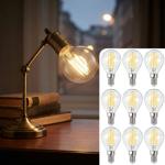 Set di 9 lampadine LED a filamento G45 E14 4W 400lm bianco caldo 2500K lampad...
