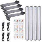 Set of 4 elegant wall and picture lights with remote control & touch switch, ...