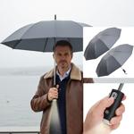 2er-Set Faltbarer Regenschirm mit LED-Taschenlampe, Ø105 cm, anthrazit: Ein p...