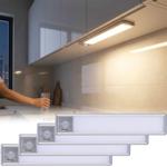 Lot 4 Réglettes LED Plates Sans Fil 20,5 cm - Capteur de Mouvement - Lumière ...