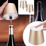 2er-Set Edle Akku Flaschenlampe Gold: Dimmbar, 3 Lichtfarben: Verwandelt Flas...