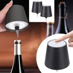 2er-Set Edle Akku Flaschenlampe Schwarz: Dimmbar, 3 Lichtfarben: Verwandelt F...