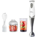 4in1 Stabmixer-Set 250W, Edelstahl, weiss: Elektrischer Pürierstab mit Choppe...