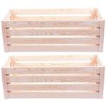 Lot 2 Caisses en Bois Robustes L - Rangement Polyvalent Jouets Bureau Décorat...