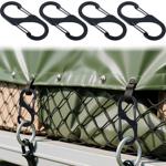 Karabiner-S-Haken 4er-Set, 7,2 x 3 cm: Robuste Mehrzweckhaken für sicheren Ha...