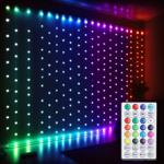 Rideau Lumineux Multicolore RVB 144 LED - Télécommande Incluse - Extérieur/In...