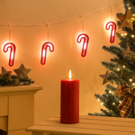 Rideau lumineux LED féerique sucre d’orge/bougies pour une déco de Noël de rê...