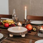 Baumstammscheibe mit Sockel aus Paulownia-Holz, 21 x 21 x 6 cm, nachhaltig - ...