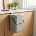 3L waste garbage can with hook for the kitchen cupboard door, 15.5 x 12 x 20....