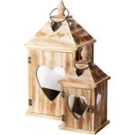 2er-Set Rustikale Laternen mit Herz - 2 Grössen, Deko-Kerzenlaternen für Haus...