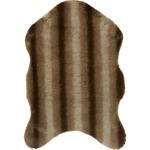 Kuscheliges Kunstfell, 90 x 60 cm - Braun-Beige gestreiftes Dekofell für Wohn...