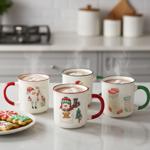 Wunderbares 4er Tassen Set, 200ml, Porzellan, festliches Weihnachts-Design - ...