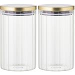 2er-Set Vorratsbehälter aus robustem Borosilikatglas mit Streifen-Effekt und ...