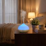 Stylish aroma diffuser & humidifier, 300 ml nebuliser with RGB colour light a...