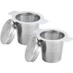 2er-Set Hochwertiges Teesieb Edelstahl mit Deckel – Teefilter mit Abtropfscha...