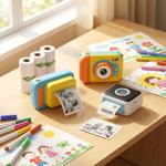 set of 3 replacement sticker rolls for Bluetooth thermal printer and children...