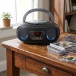 Boombox Lecteur CD Portable - Bluetooth, MP3 USB, AUX, Casque - Son Puissant ...