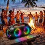 Portable Bluetooth speaker with cool light effects – Compact, easy to carry a...