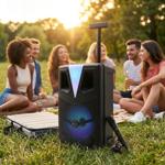Powerful 8-inch Bluetooth trolley speaker with rich 12W RMS sound for the bes...