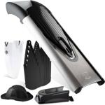 Premium Edelstahl Gemüsereibe V6 Profi Set, 5 Schnittarten, silber-schwarz: K...
