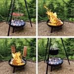 4-in-1 Multifunktionsgrill mit Feuerschale, Schwenkrost, Flammlachsbrett und ...