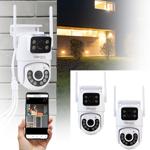 2 caméras de surveillance IP extérieures à double lentille – pivotent à la ve...