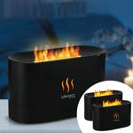 Set of 2 stylish aroma diffusers with flame effect – ultra-quiet ultrasonic a...